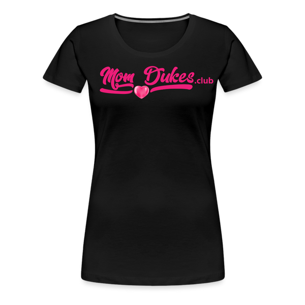 Mom Dukes.Club Women’s Premium T-Shirt (Pink Letters) - black