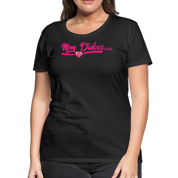 Mom Dukes.Club Women’s Premium T-Shirt (Pink Letters) - black