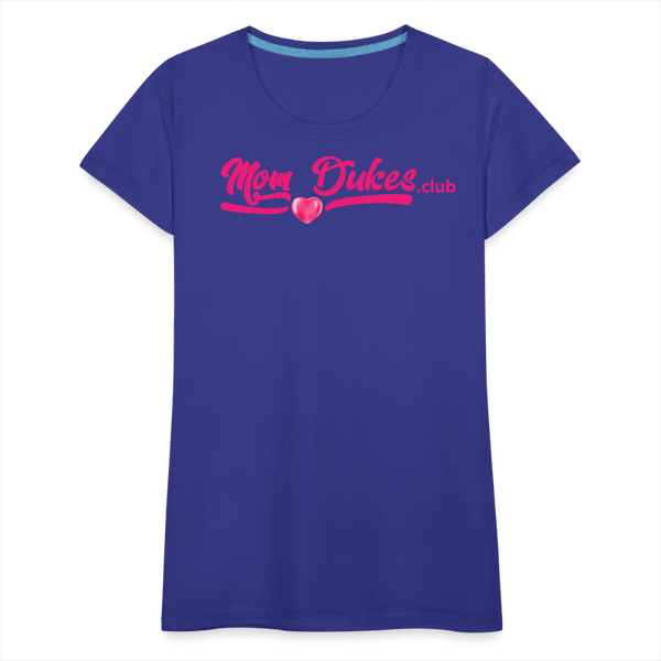 Mom Dukes.Club Women’s Premium T-Shirt (Pink Letters) - royal blue