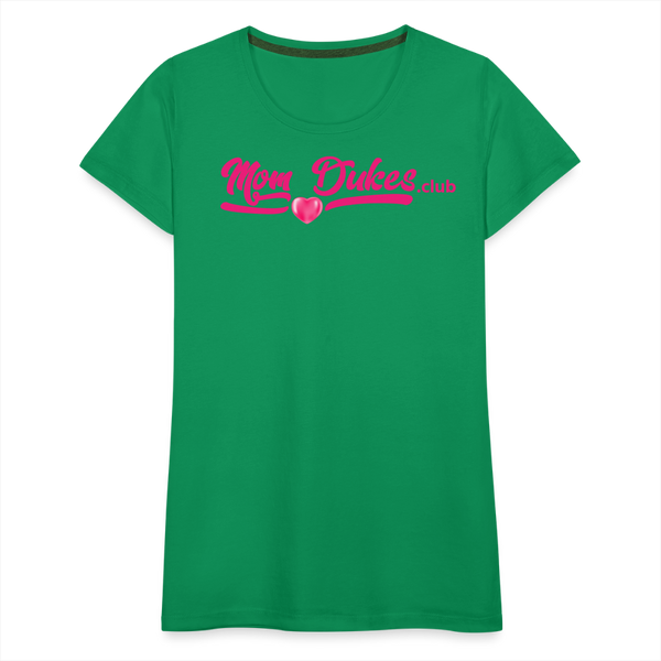 Mom Dukes.Club Women’s Premium T-Shirt (Pink Letters) - kelly green