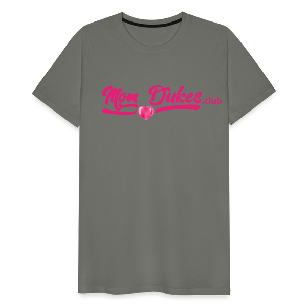 MomDukes.Club Men's Premium T-Shirt UNISEX (Pink Letters) - asphalt gray