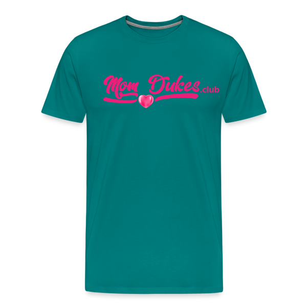 MomDukes.Club Men's Premium T-Shirt UNISEX (Pink Letters) - teal