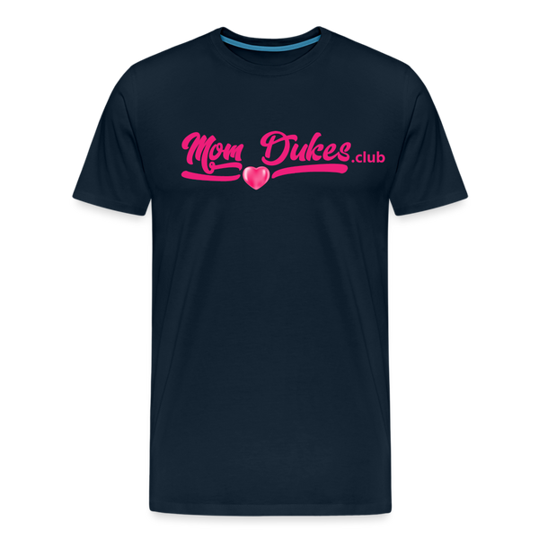 MomDukes.Club Men's Premium T-Shirt UNISEX (Pink Letters) - deep navy