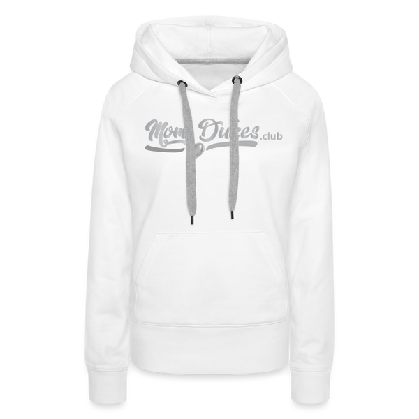 Mom Dukes Women’s Premium Hoodie (Silver Letters) - white