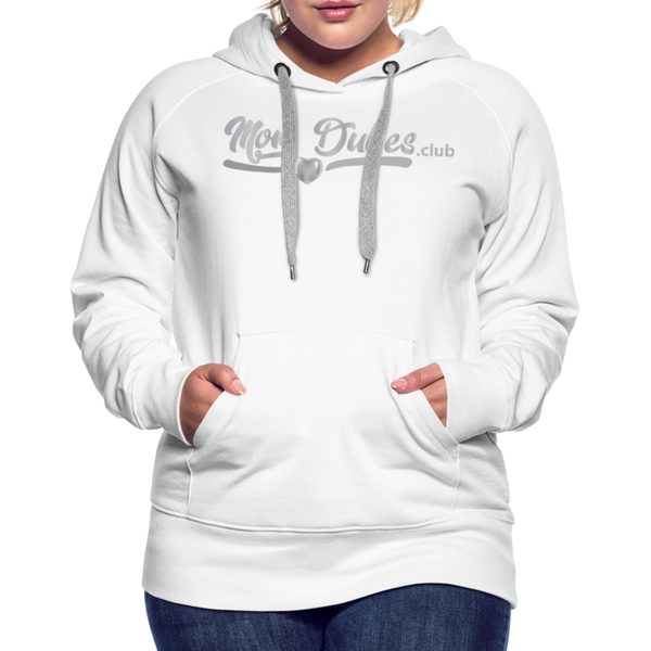 Mom Dukes Women’s Premium Hoodie (Silver Letters) - white