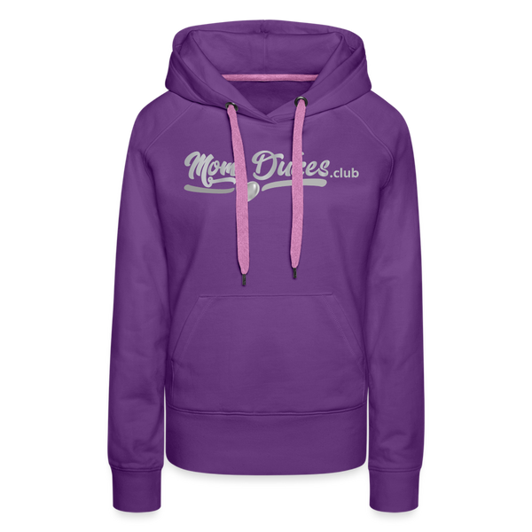 Mom Dukes Women’s Premium Hoodie (Silver Letters) - purple 