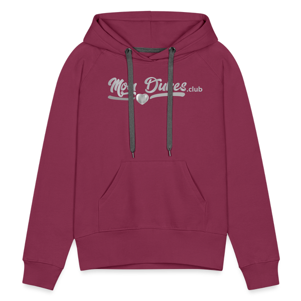 Mom Dukes Women’s Premium Hoodie (Silver Letters) - burgundy