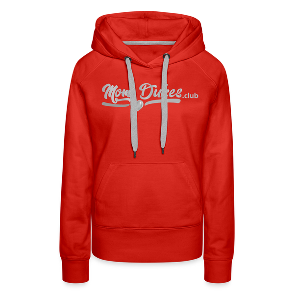 Mom Dukes Women’s Premium Hoodie (Silver Letters) - red