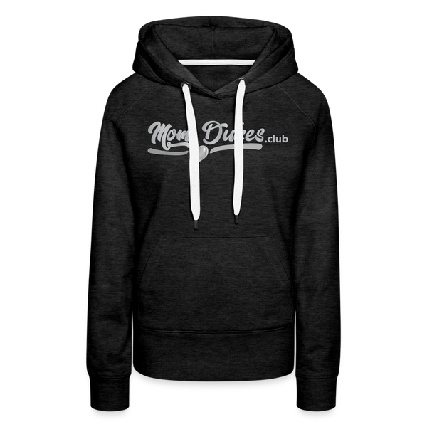 Mom Dukes Women’s Premium Hoodie (Silver Letters) - charcoal grey