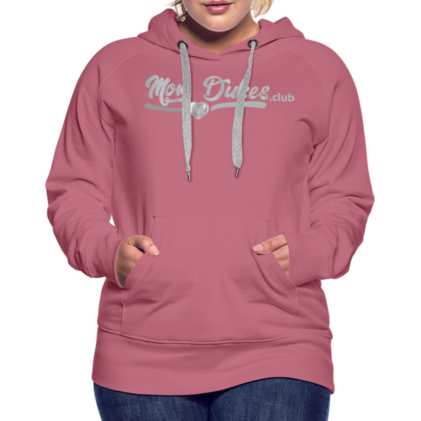 Mom Dukes Women’s Premium Hoodie (Silver Letters) - mauve