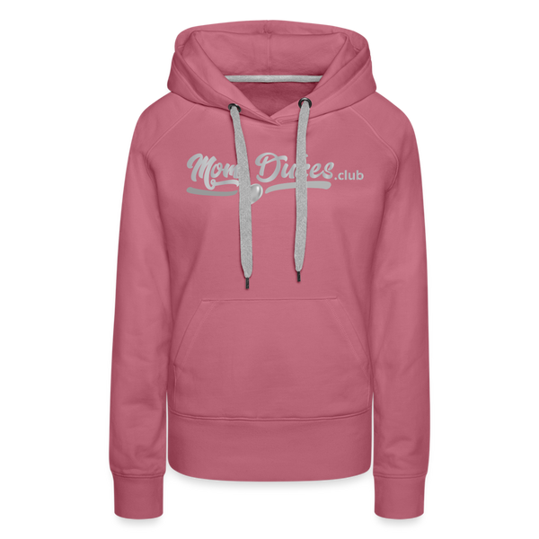 Mom Dukes Women’s Premium Hoodie (Silver Letters) - mauve