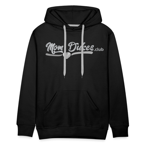 Mom Dukes MENS UNISEX Premium Hoodie (Silver Letters) - black