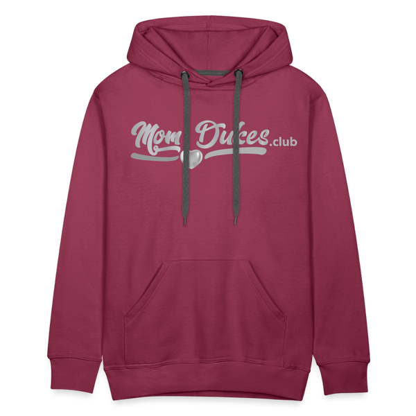 Mom Dukes MENS UNISEX Premium Hoodie (Silver Letters) - burgundy