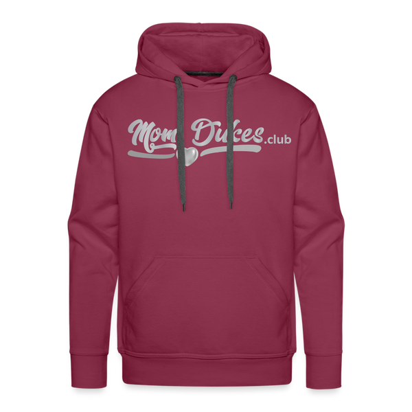Mom Dukes MENS UNISEX Premium Hoodie (Silver Letters) - burgundy