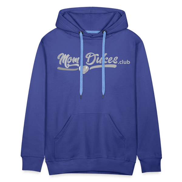 Mom Dukes MENS UNISEX Premium Hoodie (Silver Letters) - royal blue