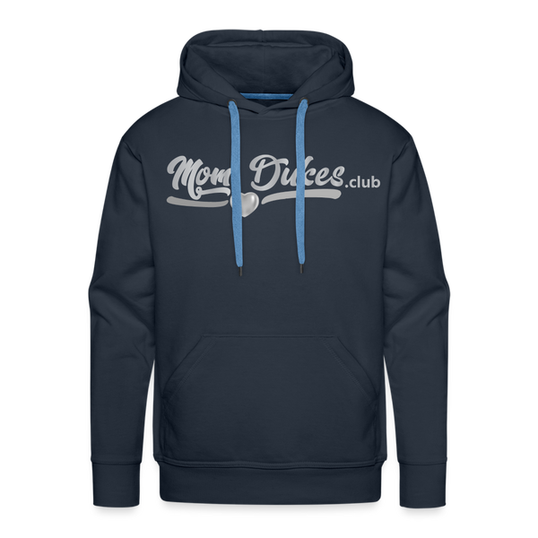 Mom Dukes MENS UNISEX Premium Hoodie (Silver Letters) - navy