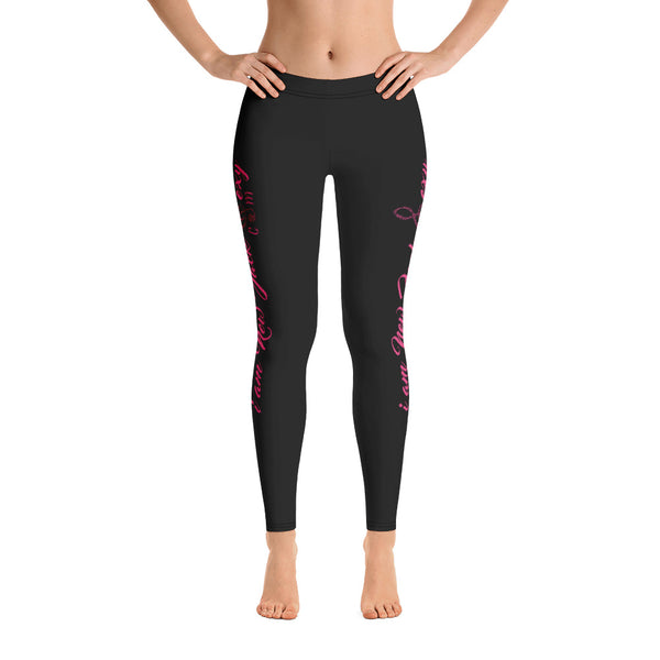 i am New Jack Sexy Leggings Womens (Black with Pink Letters) - I Am New Jack Sexy 