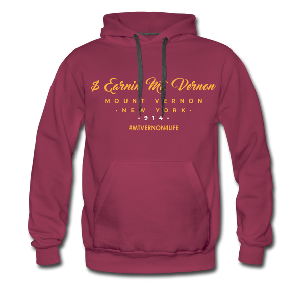 $ Earnin' Mt. Vernon Premium Hoodie - burgundy
